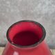 Vintage red glass vase – hand-painted floral decoration – signed Ar
