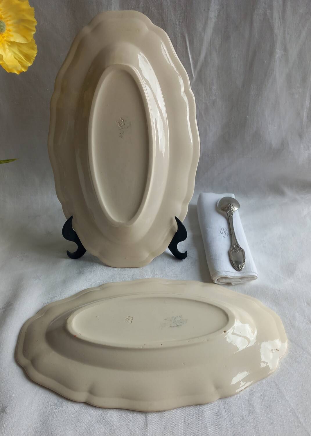 Sarreguemines ivory raviers