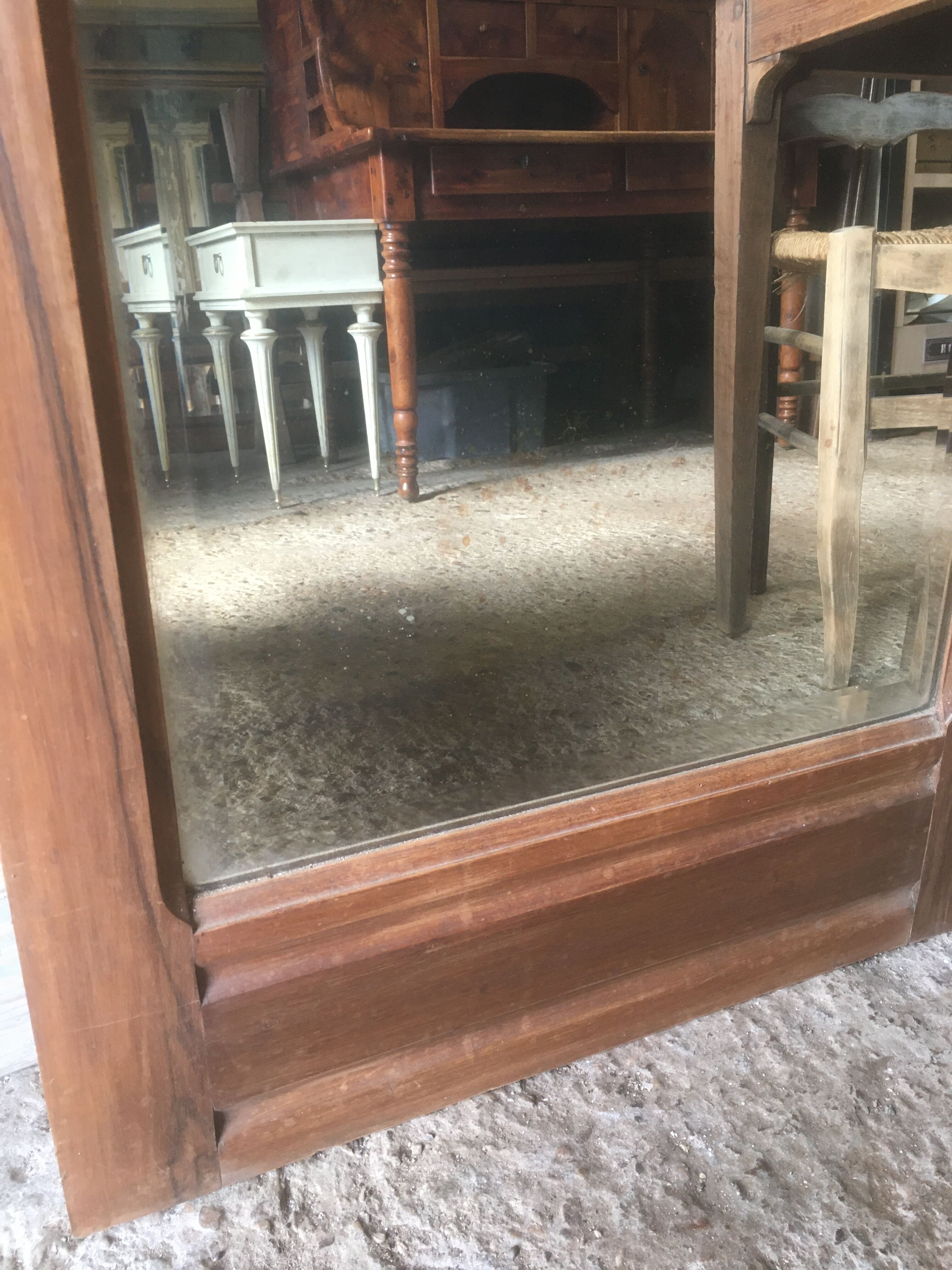 Walnut beveled mirror