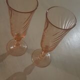 Pink champagne flutes