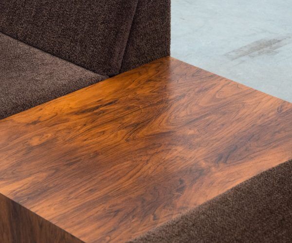 Ensemble de canapé vintage avec table en bois de rose
