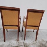 Pair of armchairs bridge era art deco walnut