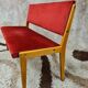Two-seater red velvet bench 1970 vintage