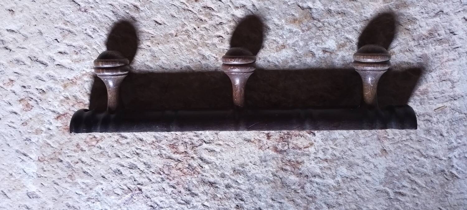 Vintage wooden wall coat rack