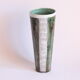 Striped green vase by Faiencerie Thulin, Belgium 1950s.