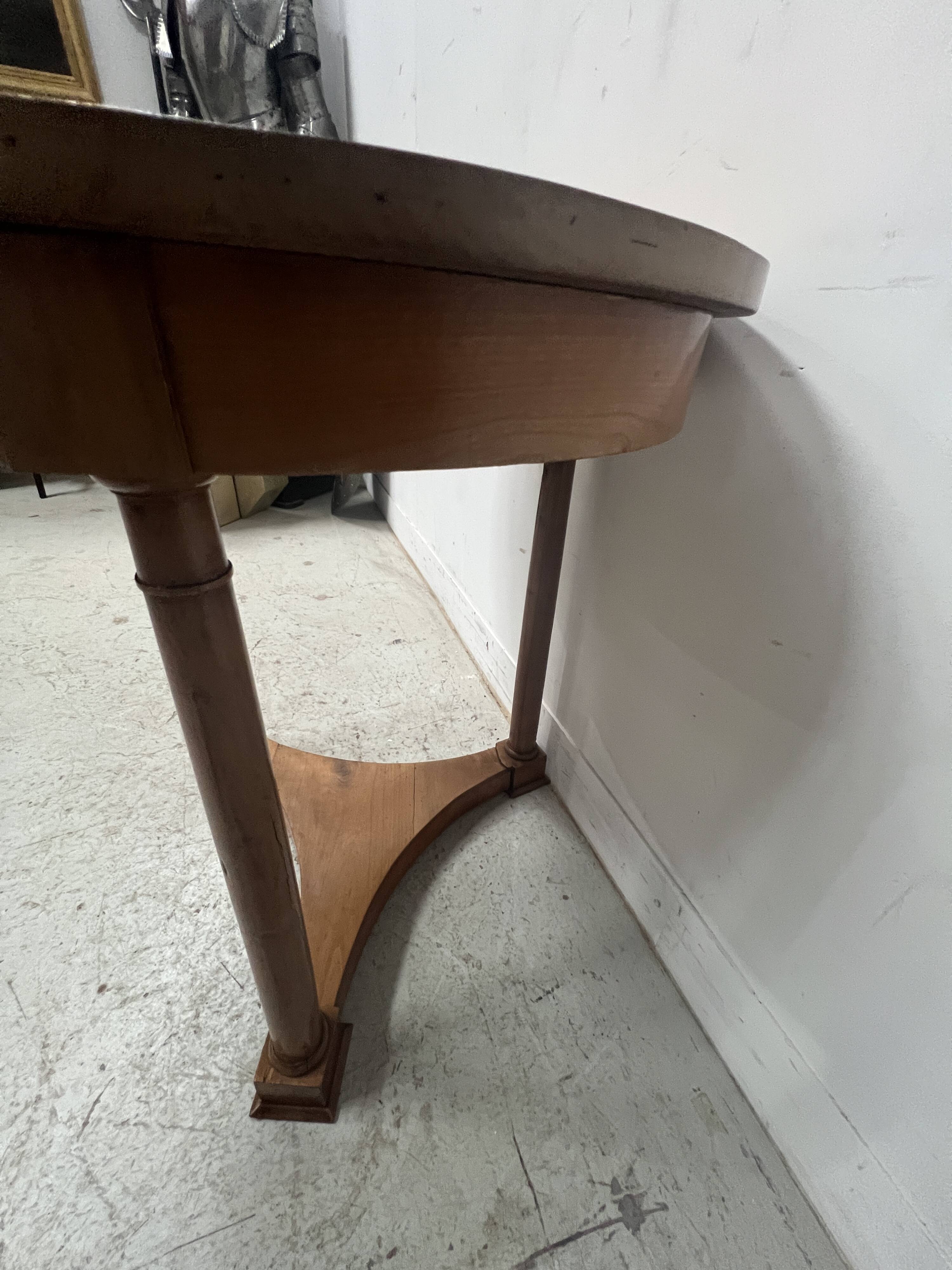 19th century round Empire-style cherrywood side table