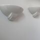 Pair of vintage porcelain wall lights, white, France 1970