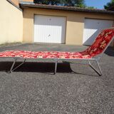 Folding sunbed lounger vintage flower camp bed