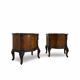 serpentine nightstands in walnut Art Deco