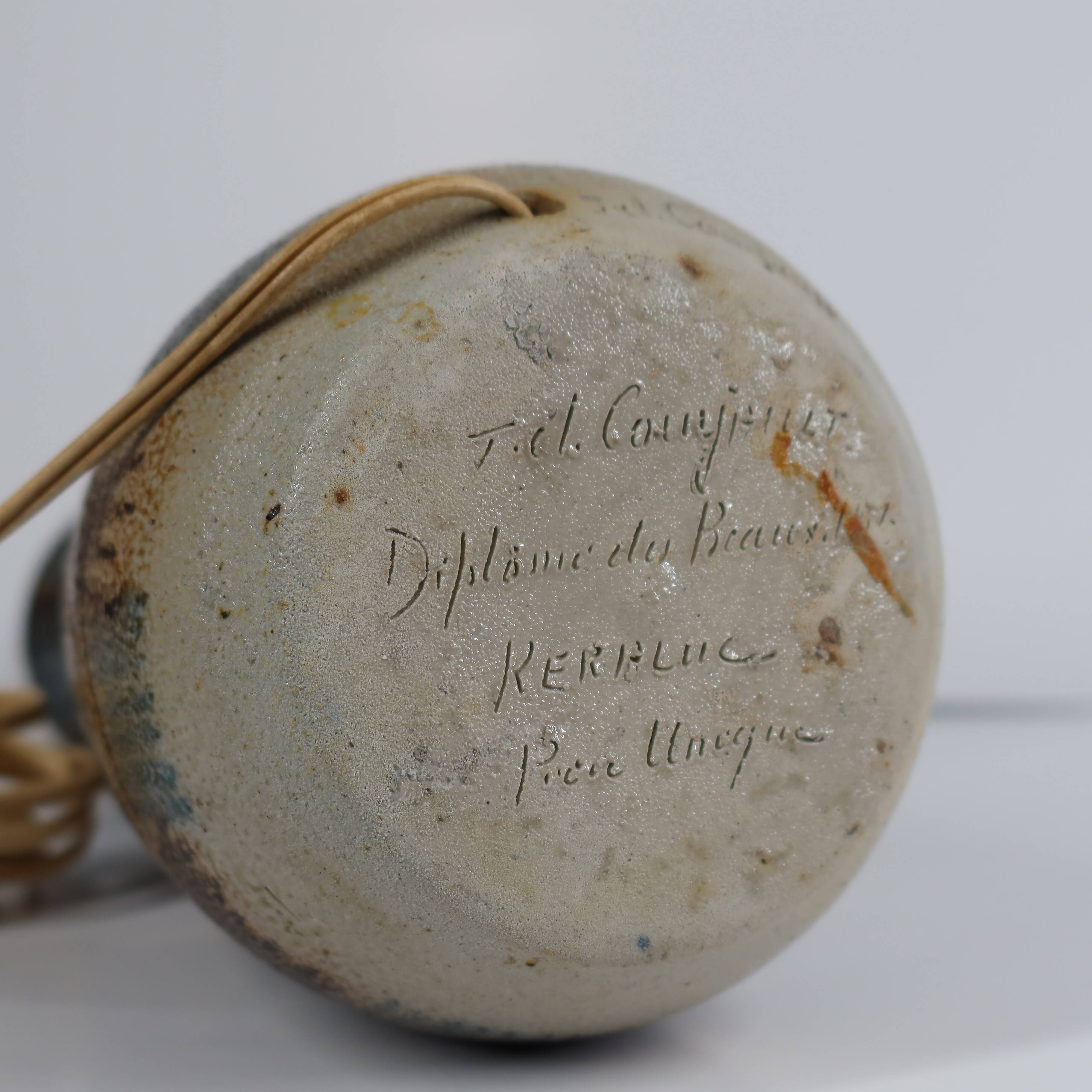 Pied de lampe en céramique vintage signé Jean‑Claude Courjault Kéraluc