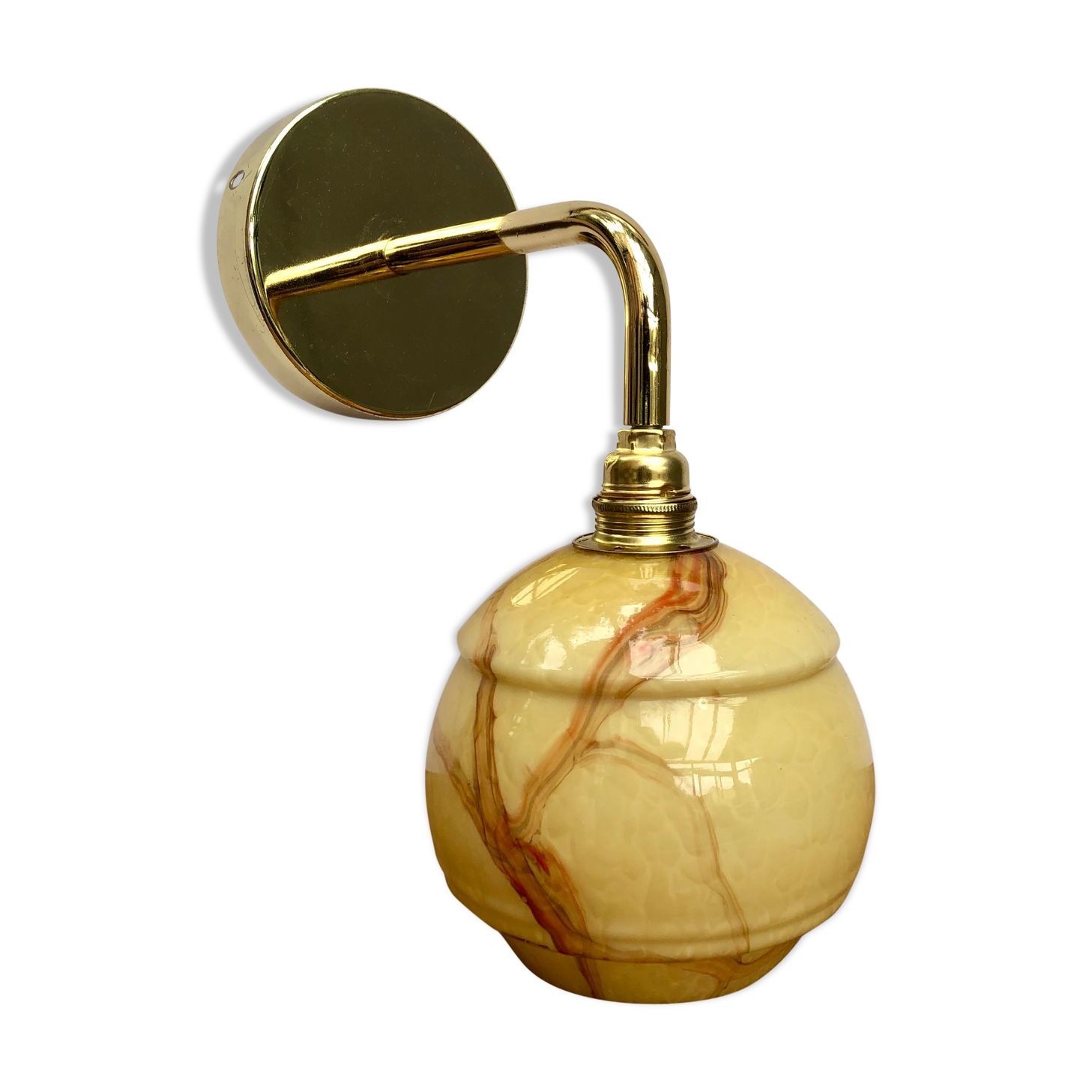 Clichy vintage glass wall light  marbled effect