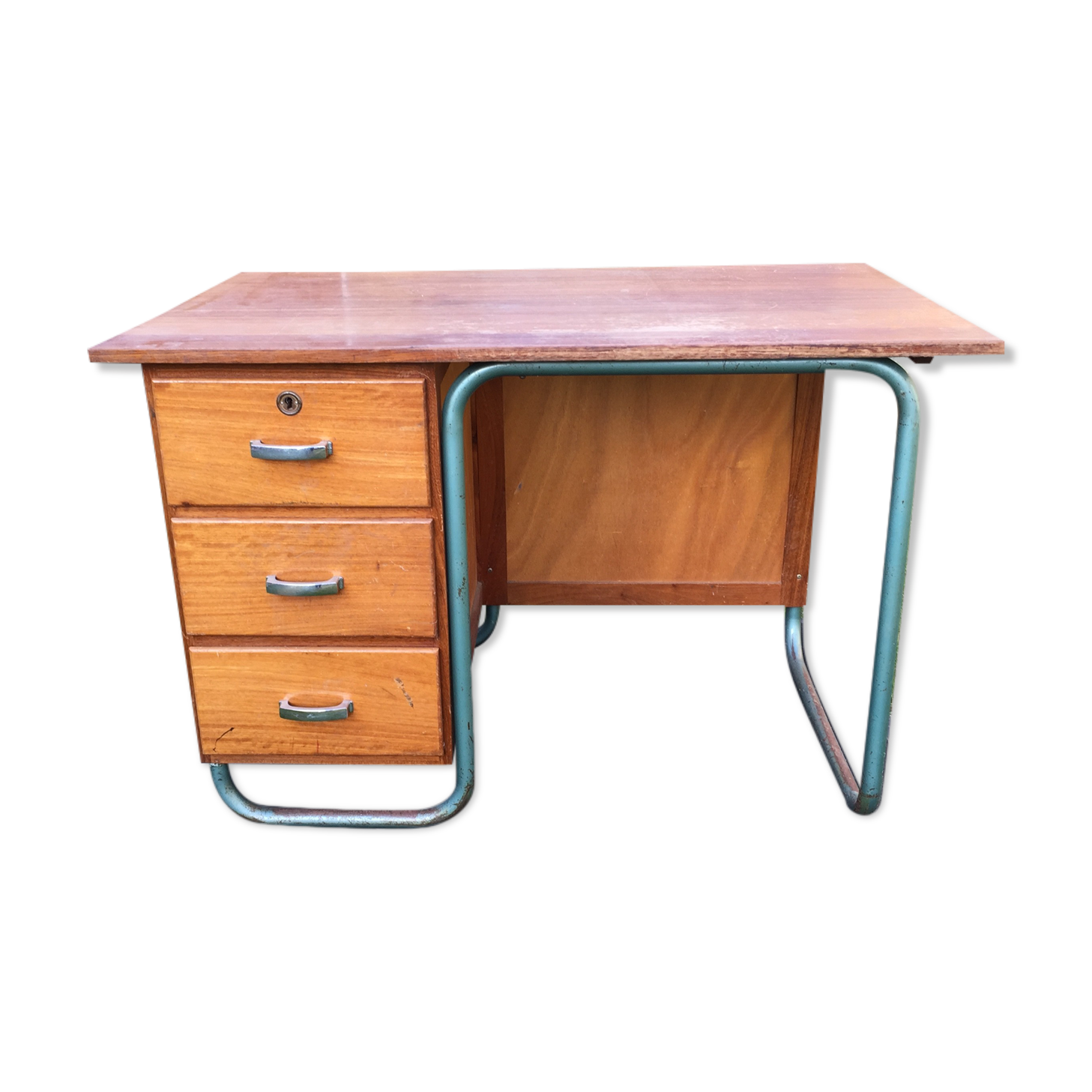 Vintage modernist schoolmaster desk