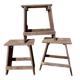 3 tabouret bas bleu gris