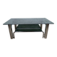 Chrome coffee table with double smoked glass top, 1970s