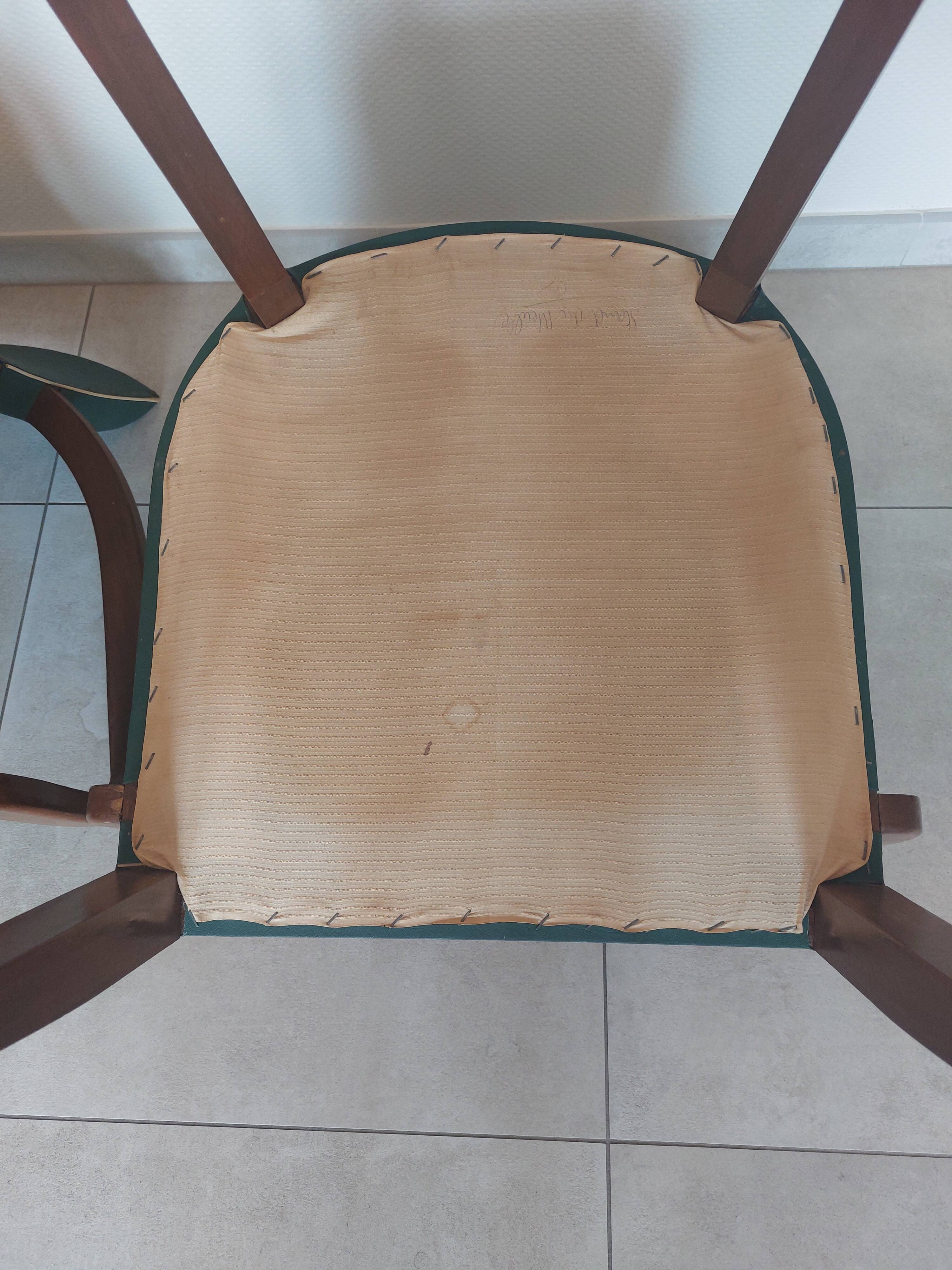 paire de chaises, fauteuils bridges vert foncé