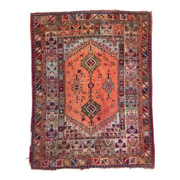Handmade multicolored antique rug - 238cm x 175cm