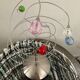 Design lamp of the 80s in brushed aluminum and glass paste