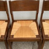Mulched chairs in vintage solid elm 1960