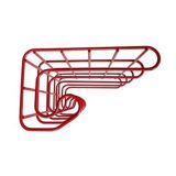 Vintage metal wire Ikea wall shelf RED