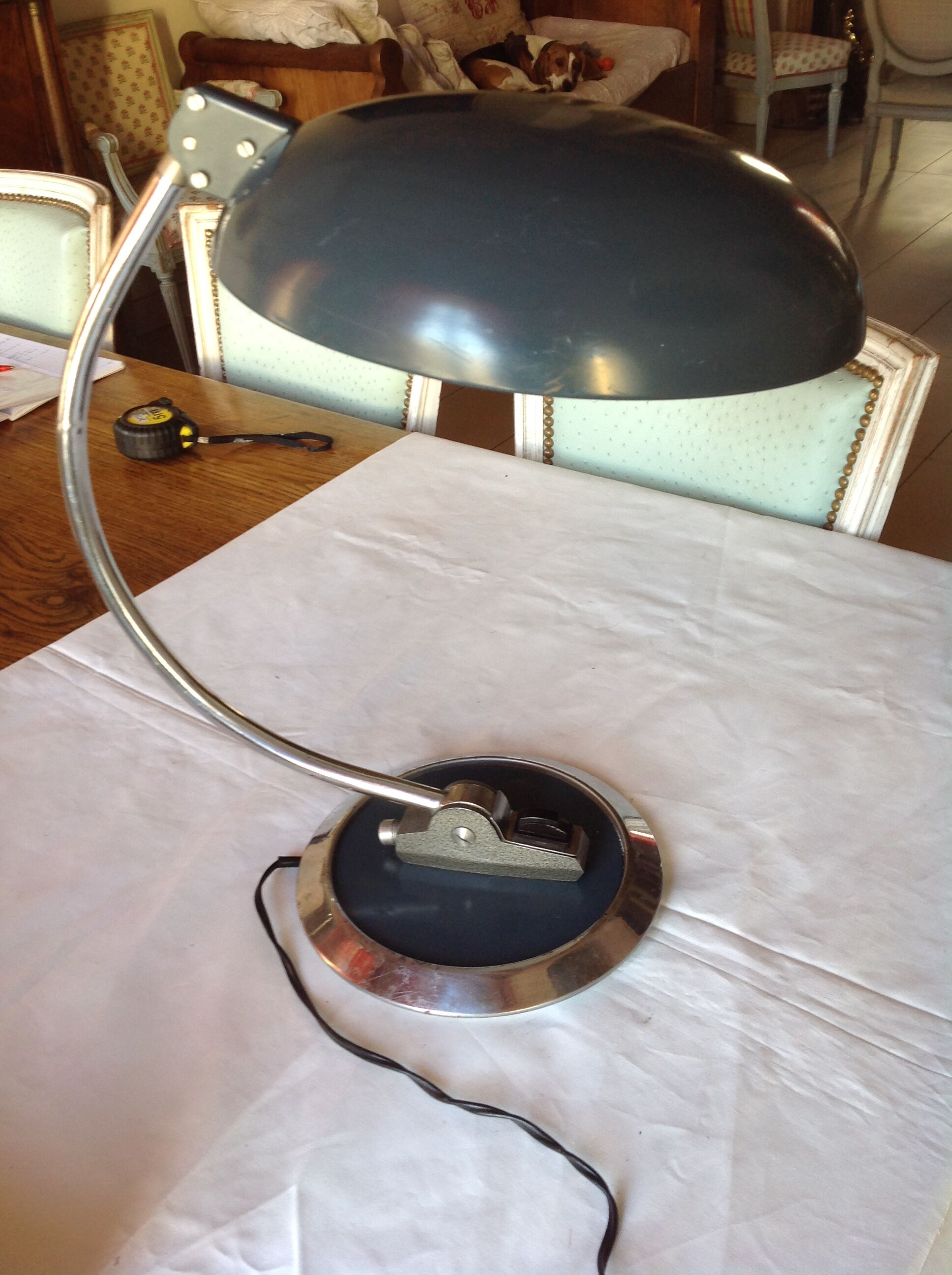 Vintage desk lamp, orientable, grey