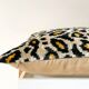 Ikat cushion in panther velvet