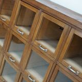 Vintage Large German Beech Haberdashery Shop Cabinet / Vitrine, 1950s