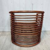 Bench and its bamboo and rattan armchair