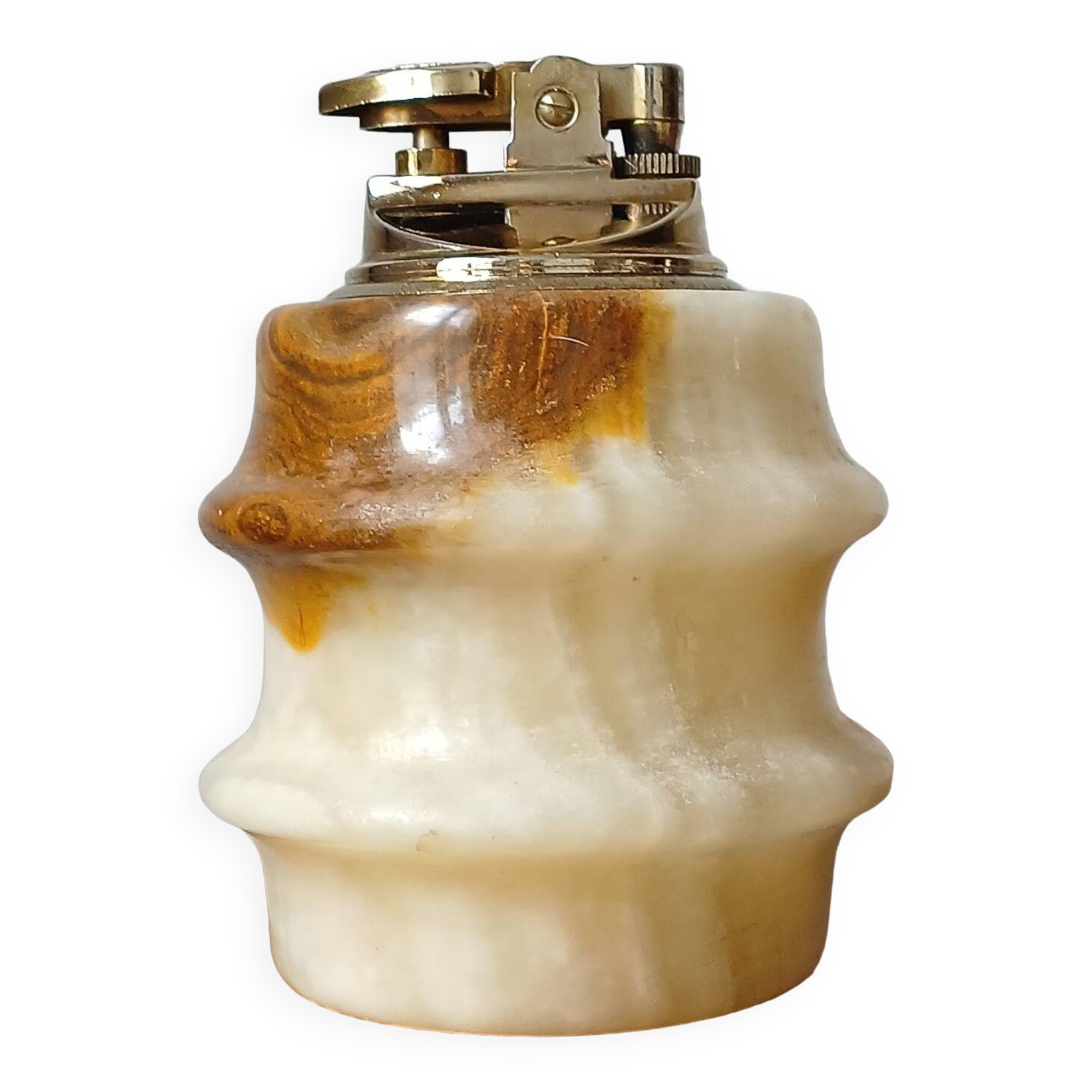 Amber Marbled Onyx Table Lighter