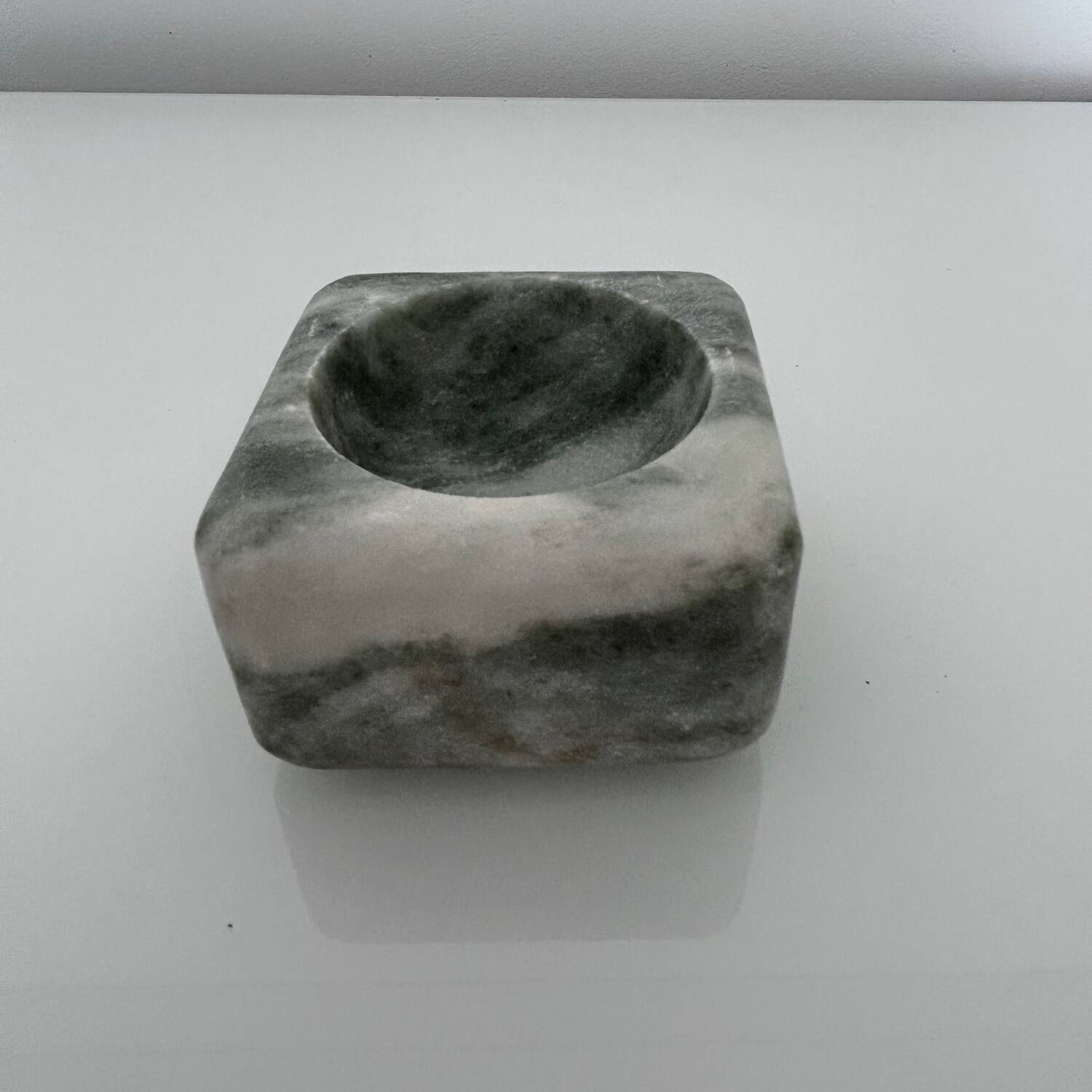 Green marble salt pot