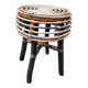 Tabouret en bois et rotin