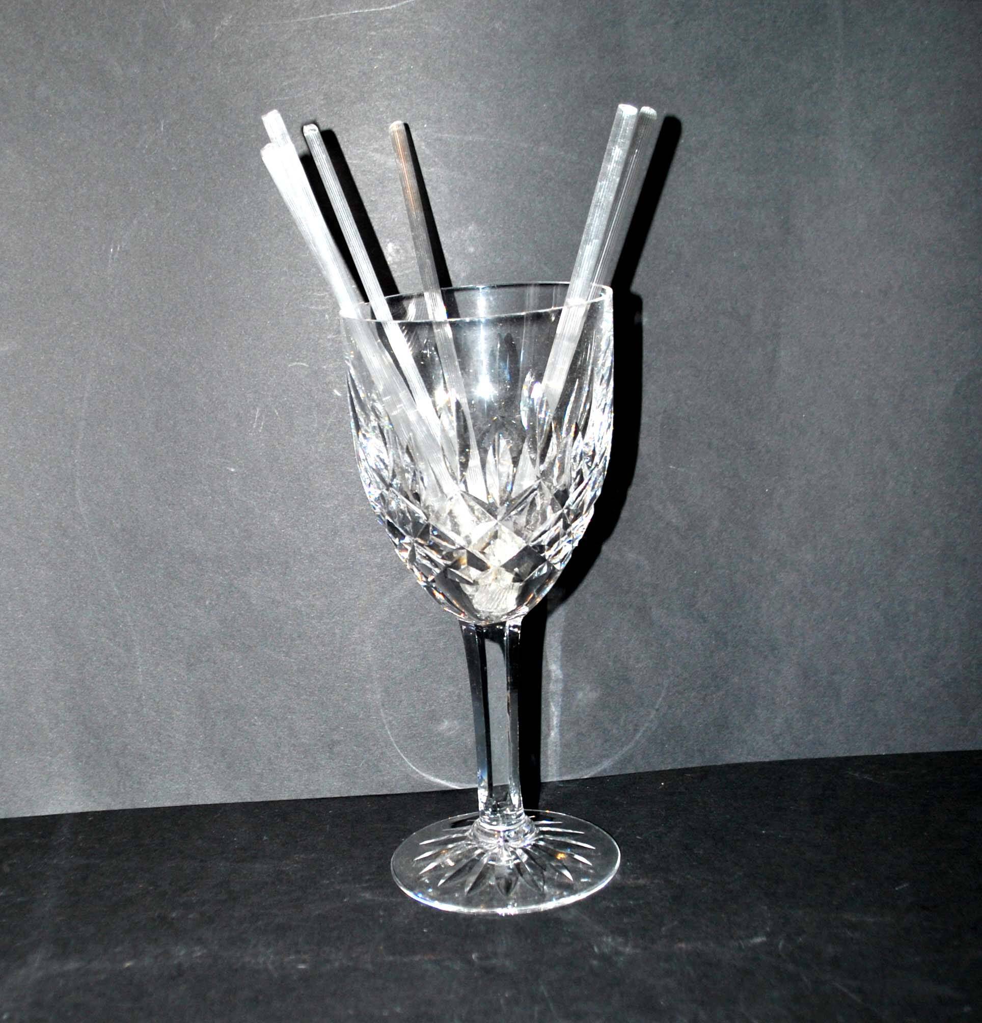 Set of 6 spoons in old blown glass - Eco agitator straws