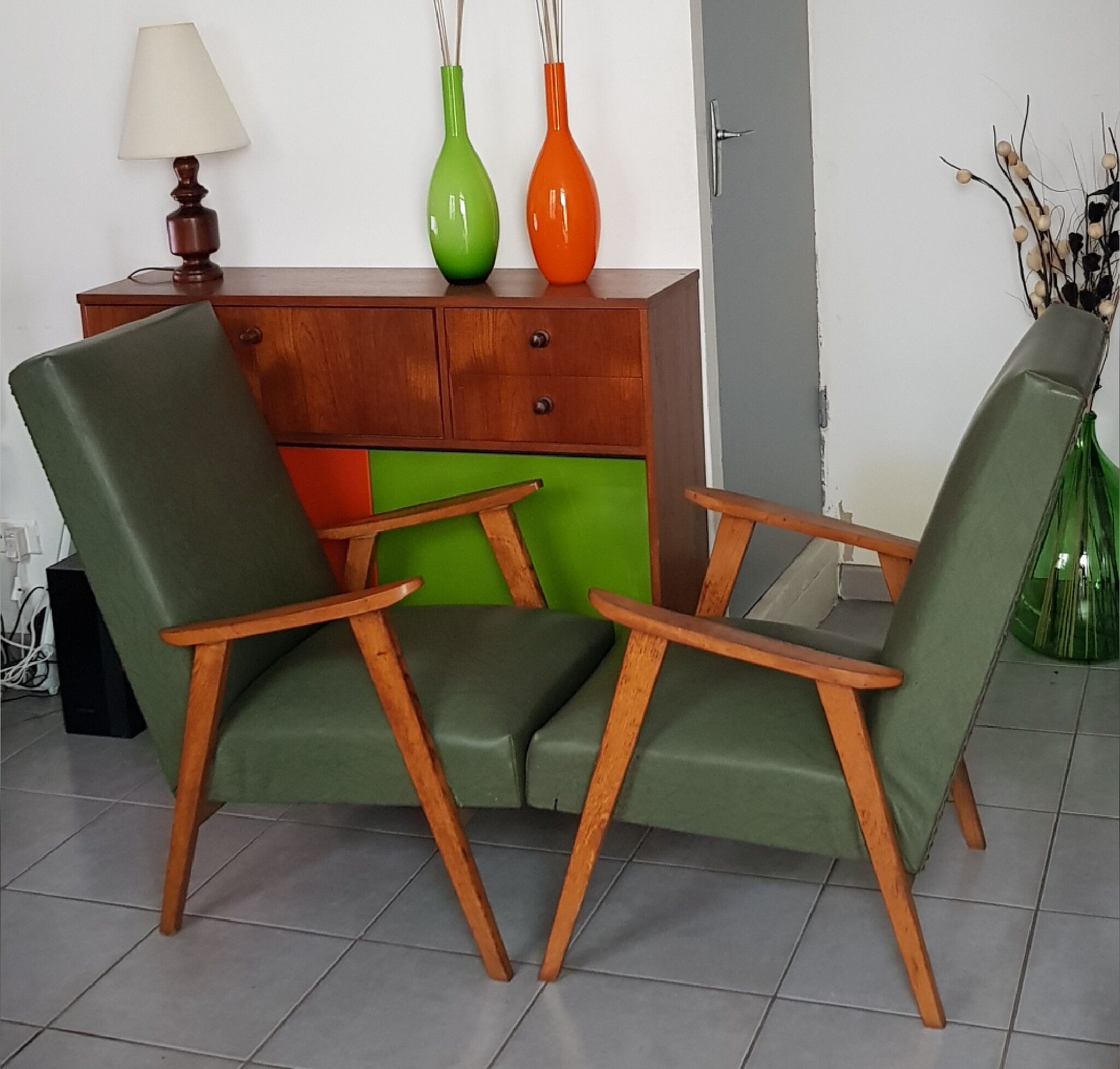 Armchairs Scandinavian 1960 circa