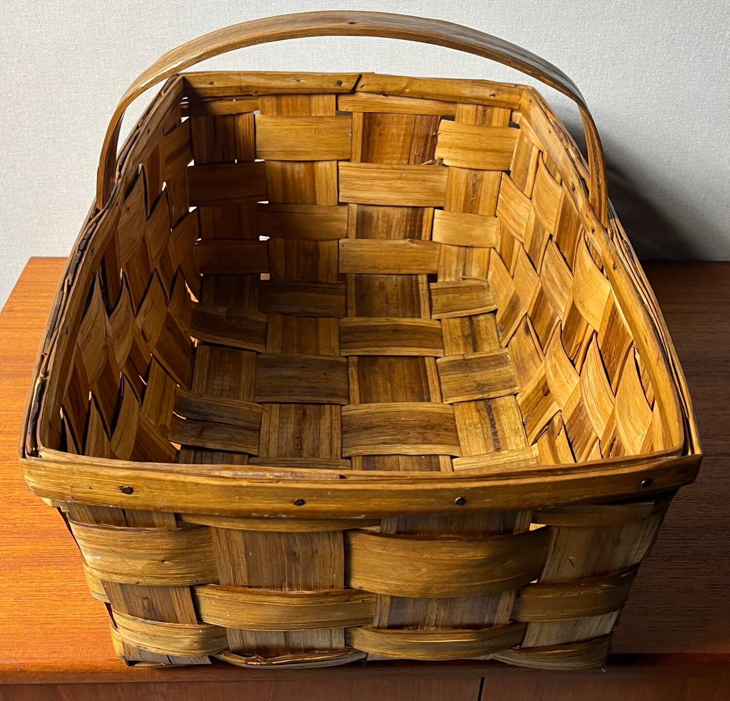 Woven walnut basket from the 60s