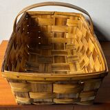 Panier en noyer tressé année 60