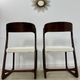 Set of 2 Baumann sled chairs in wood and terry fabric, 60s design