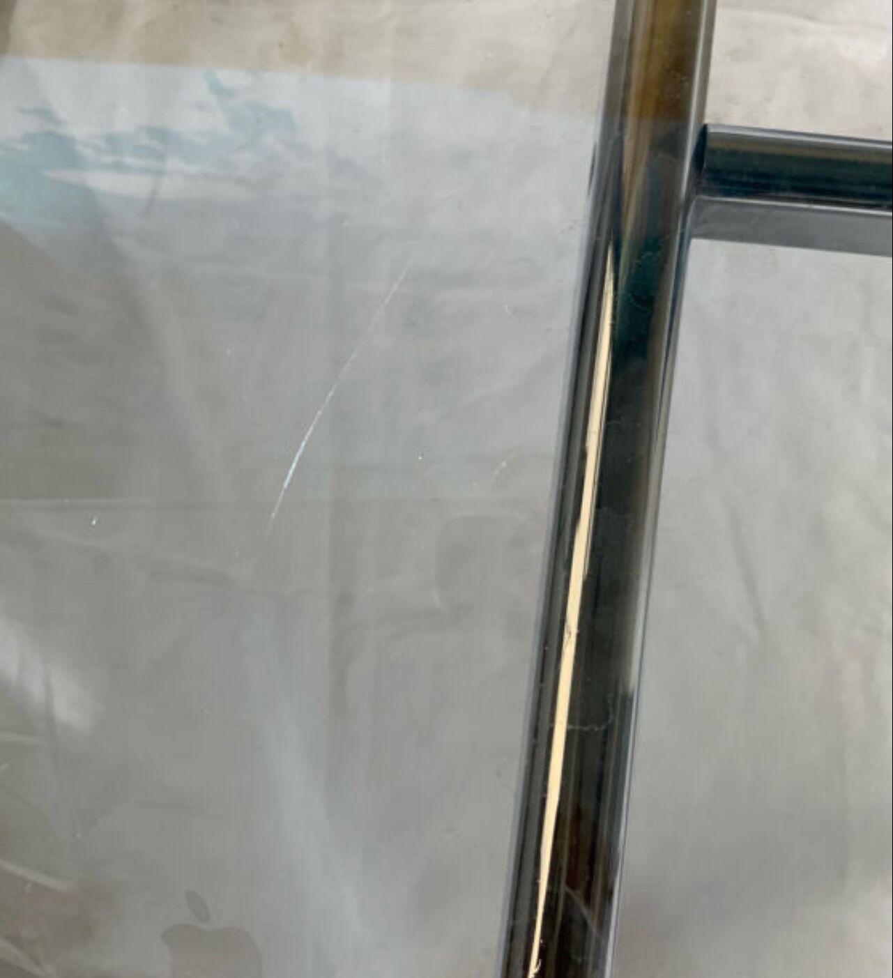 Glass and metal dining room table