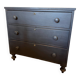 Commode anglaise en bois patiné noir