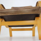 1970s Pair of Yngve Ekström "Contino" Leather Armachair,Sweden