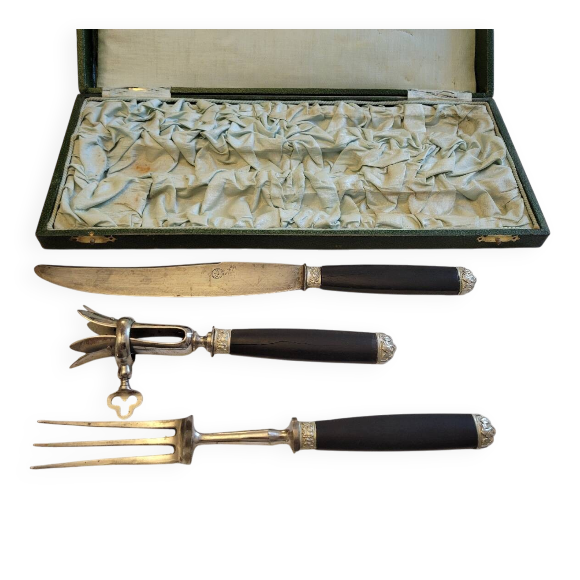 Ebony leg of lamb cutlery service, late 19th century