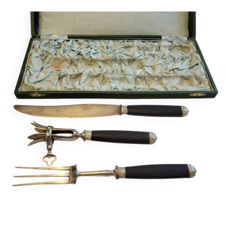 Service de couverts à gigot en ébène fin XIXe
