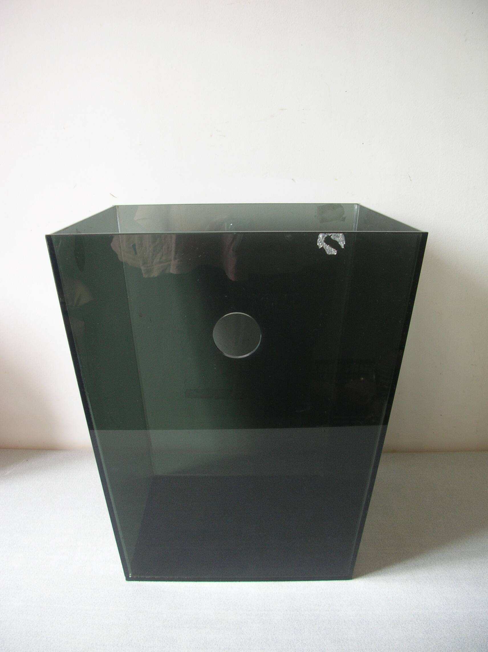 Gray plexiglass waste paper basket 30 cm