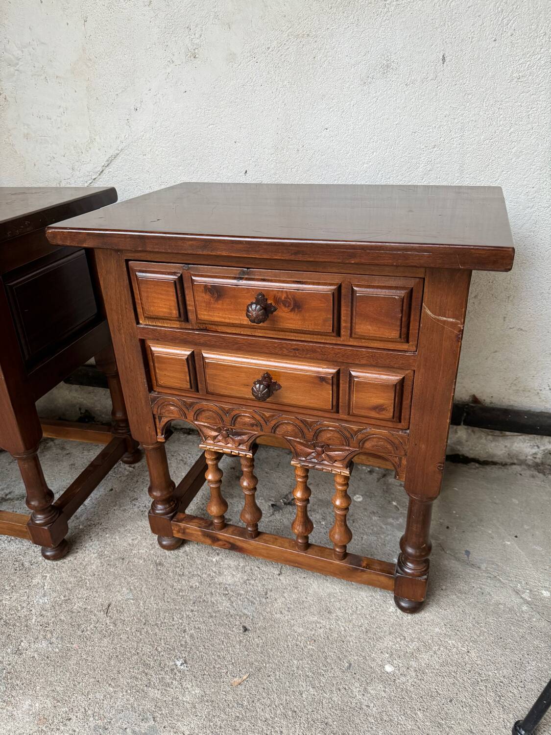 Pair of bedside tables, side tables, Spain, 20th century