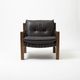Pair of lounge chairs produced by TON in wood and brown leather, Czechoslovakia, 1990s