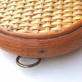 Vintage rattan mirror, 32,5x24 cm