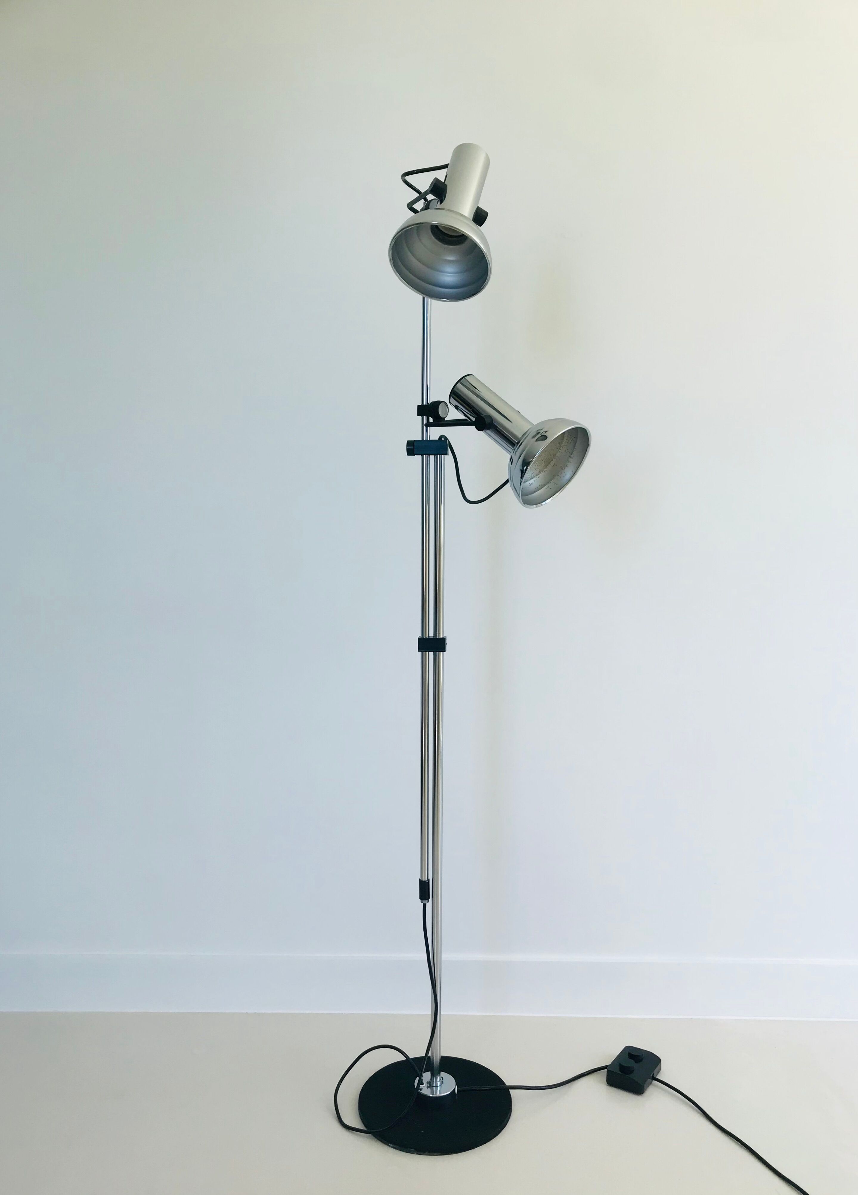 Floor lamp two spots, Italy 70s