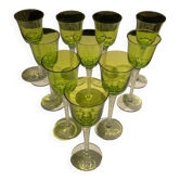 10 verre Laliques roemer en Cristal  modèl Trèves  France 1955