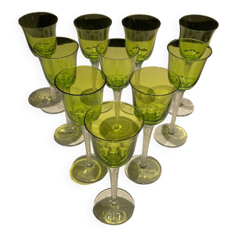 10 verre Laliques roemer en Cristal  modèl Trèves  France 1955