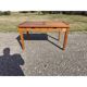 Table vintage en pin et osier