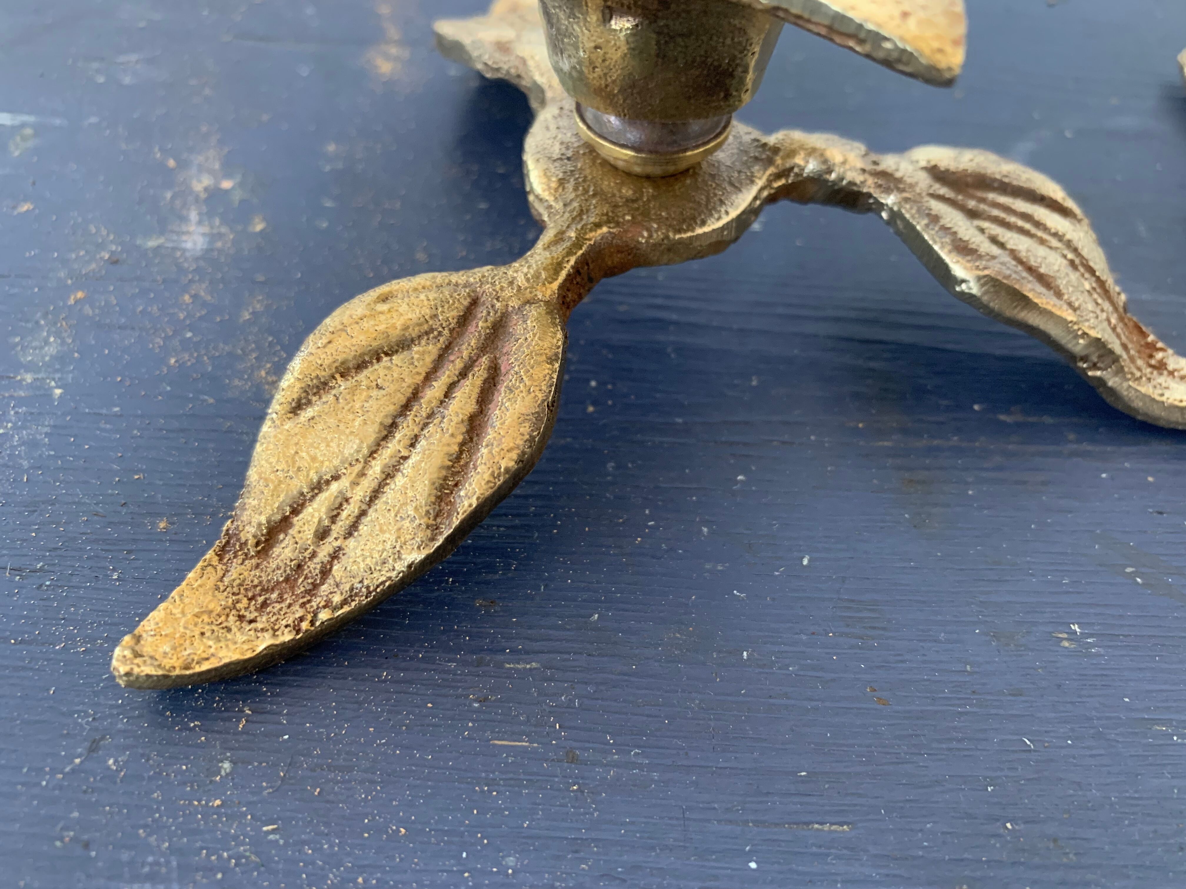 Set of 2 bronze candle holders