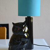 Vintage owl lamp 1980 ceramic holland